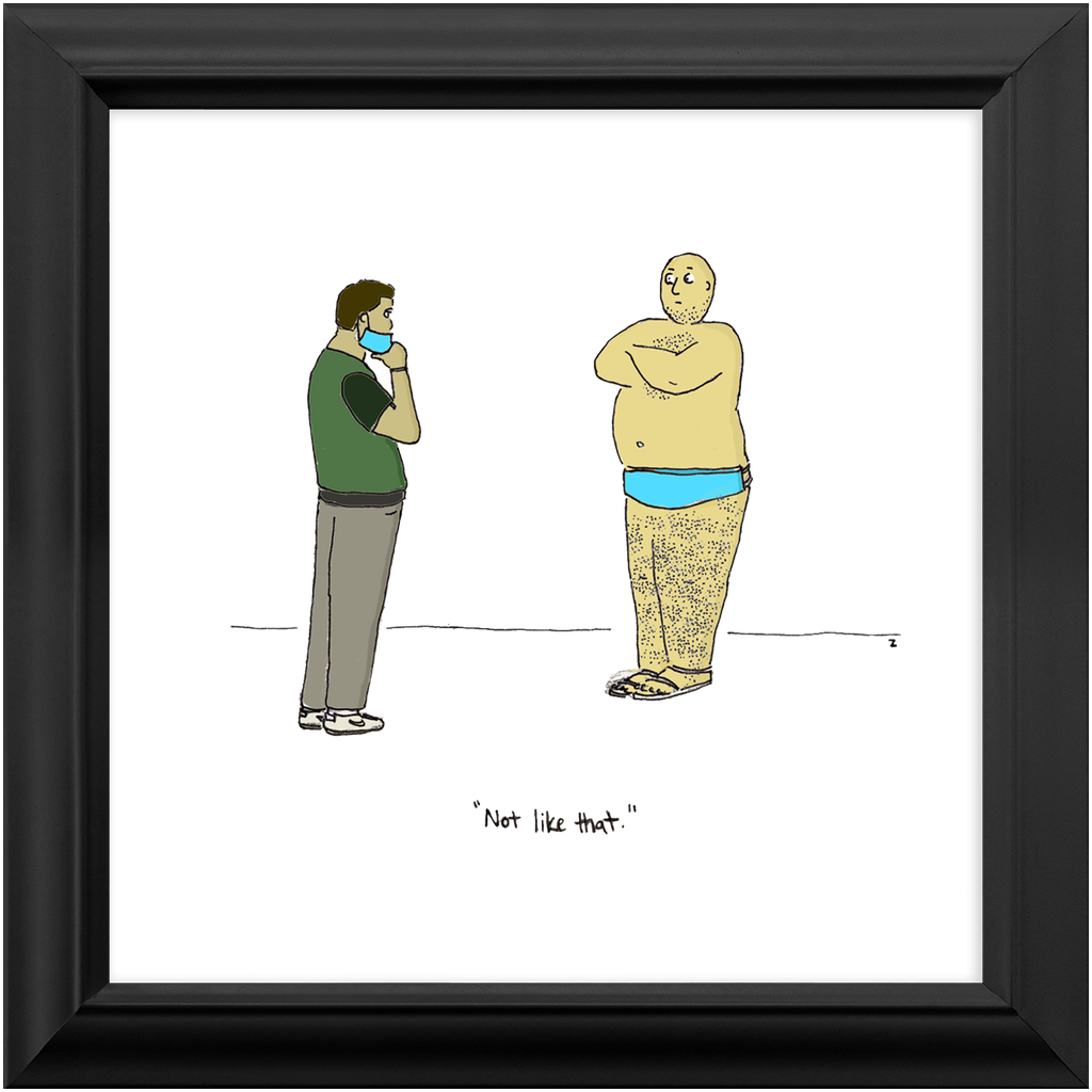 diaper mask framed print