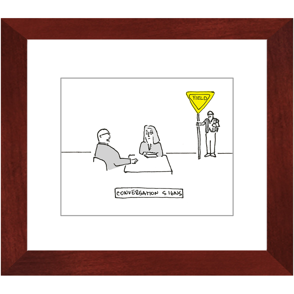 conversation sign framed print