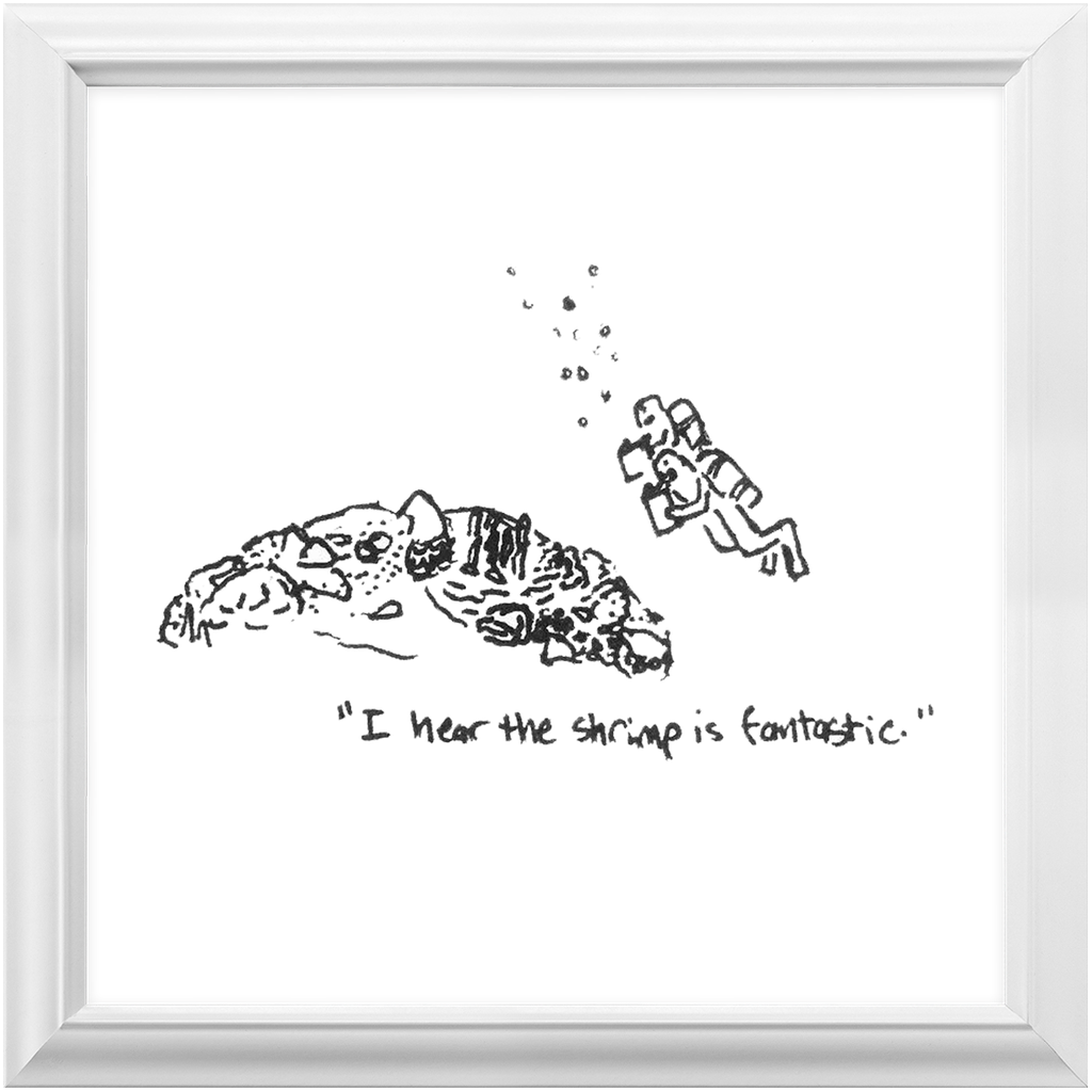 shrimp restaurant framed prints
