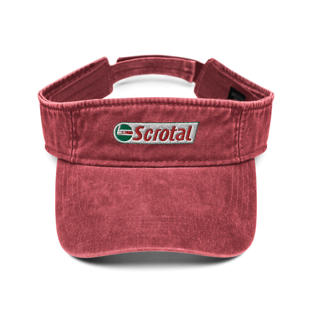 scrotal denim visor