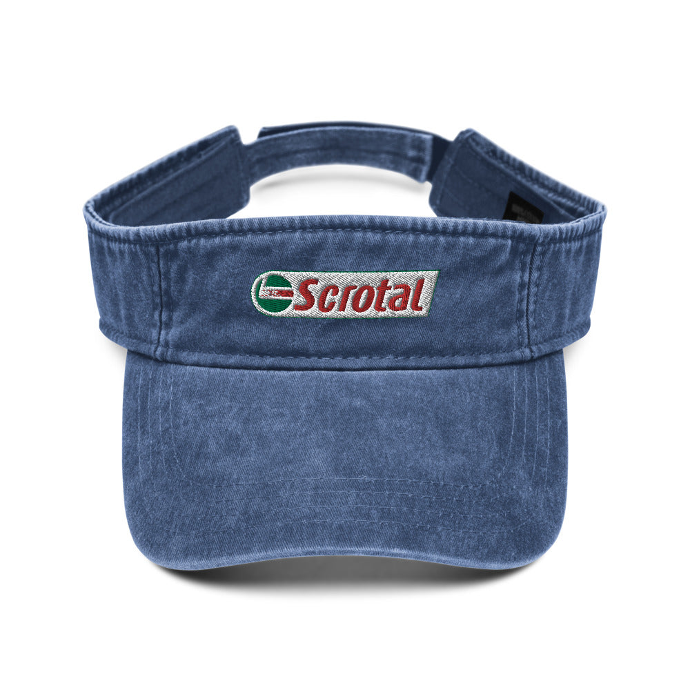 scrotal denim visor