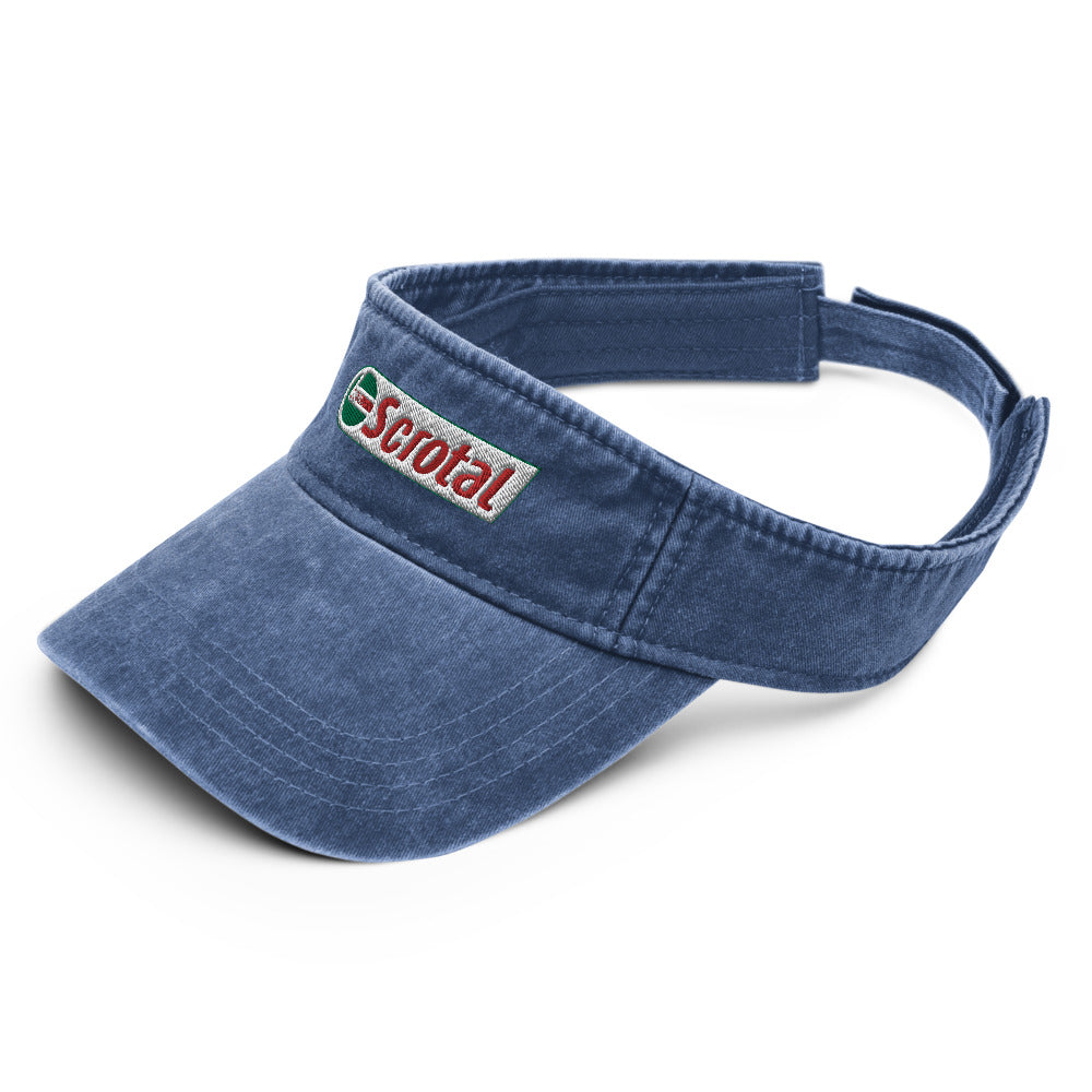 scrotal denim visor