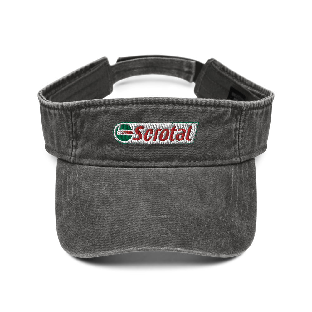 scrotal denim visor
