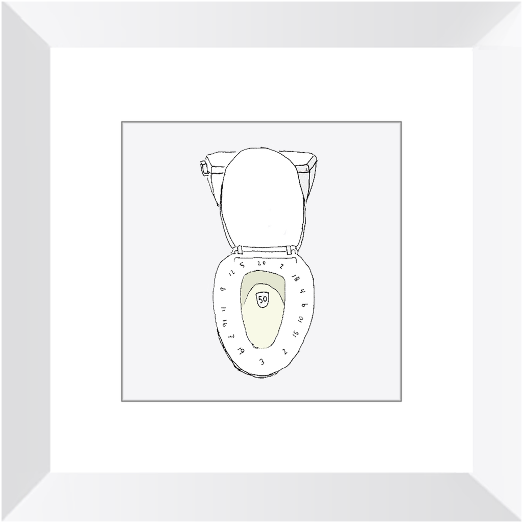 toilet bullseye framed print