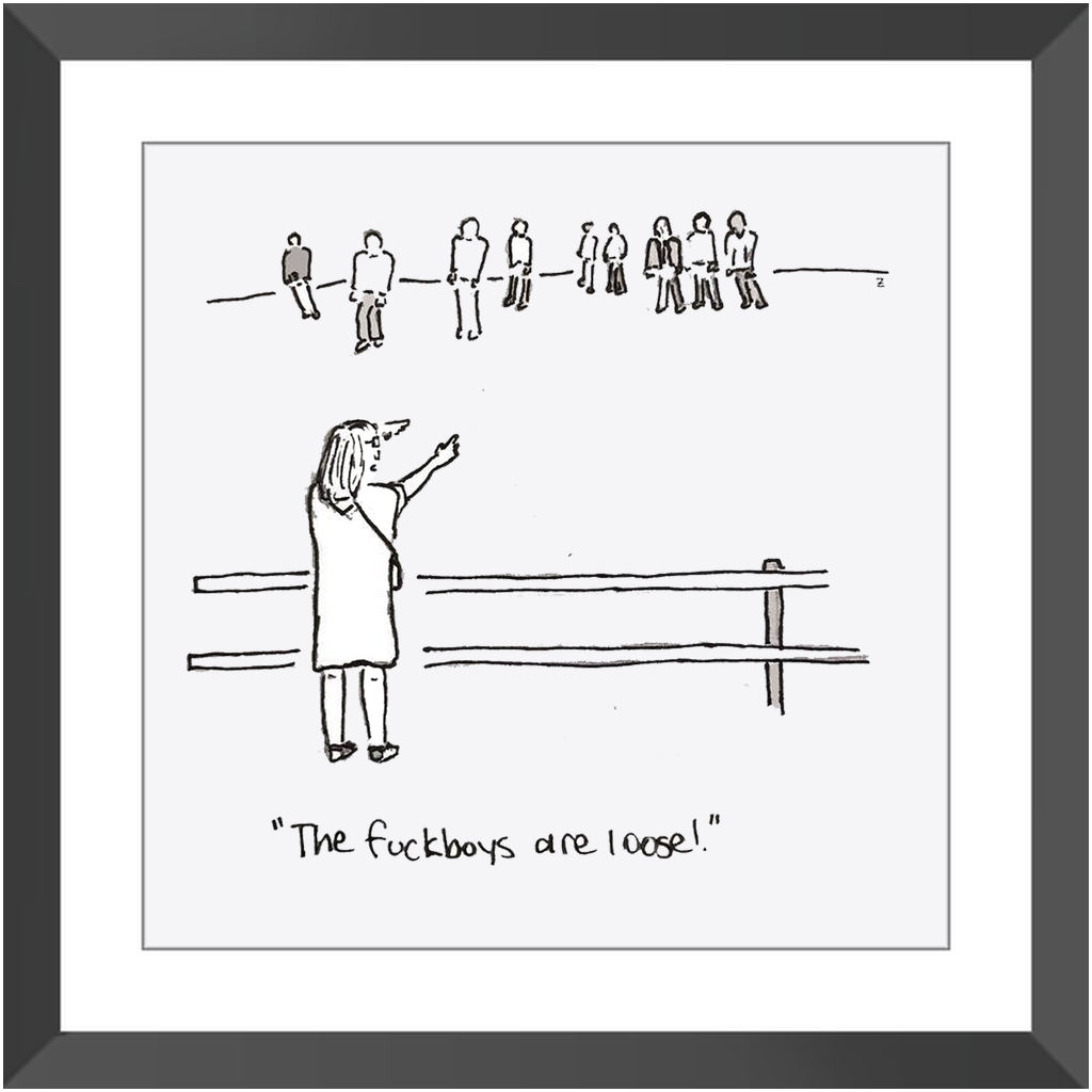 f*ckboy zombies framed prints
