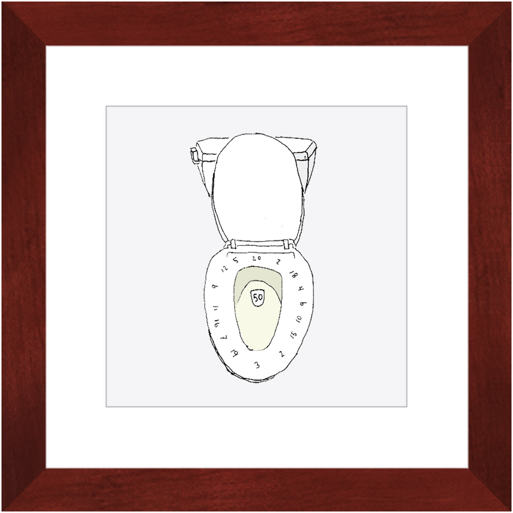 toilet bullseye framed print