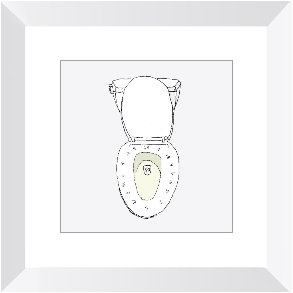 toilet bullseye framed print