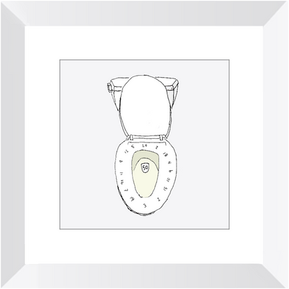 toilet bullseye framed print