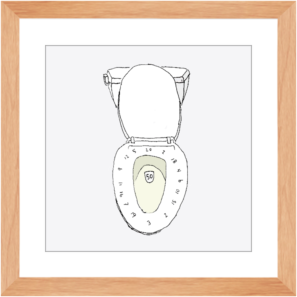 toilet bullseye framed print