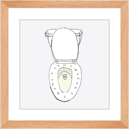 toilet bullseye framed print