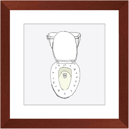 toilet bullseye framed print