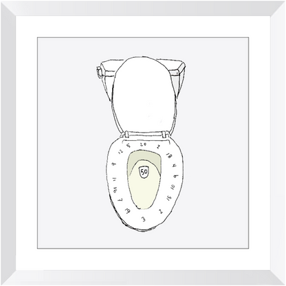 toilet bullseye framed print