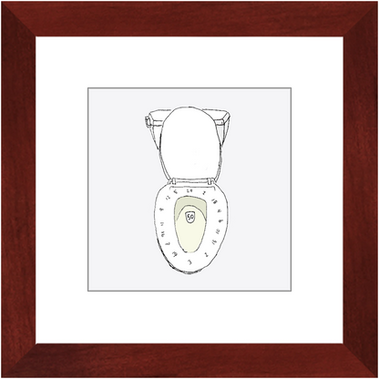 toilet bullseye framed print