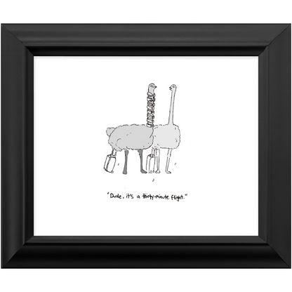 flying ostriches framed print