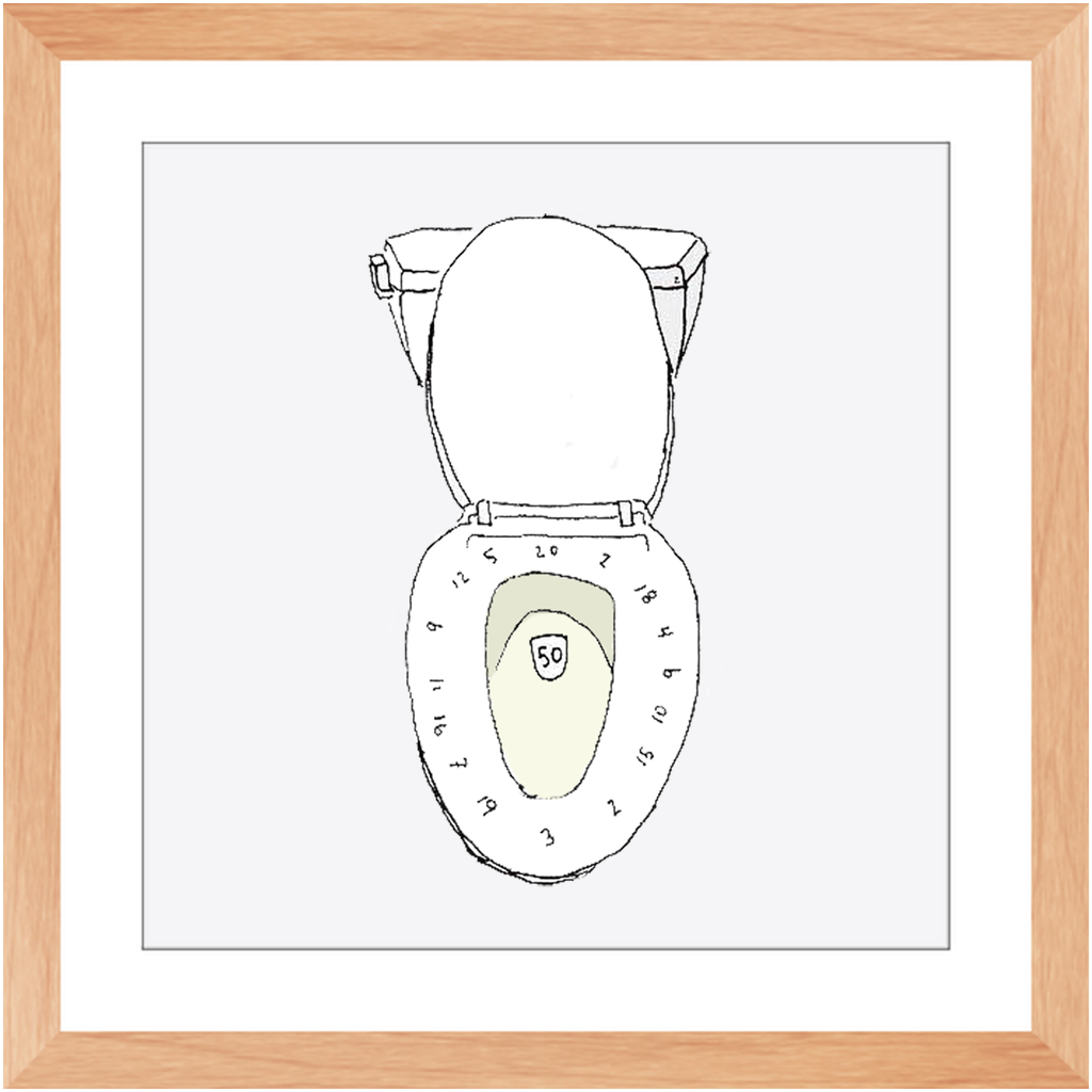 toilet bullseye framed print