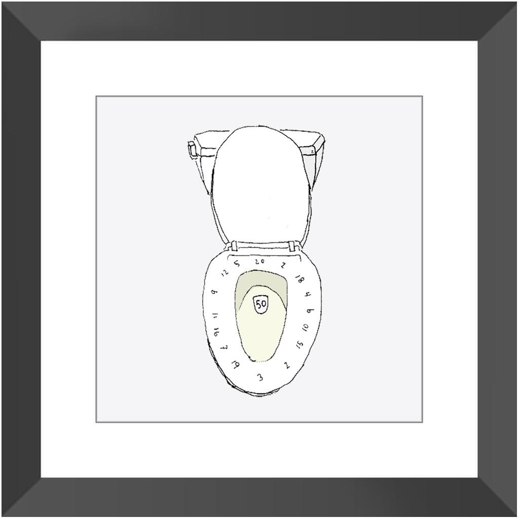 toilet bullseye framed print
