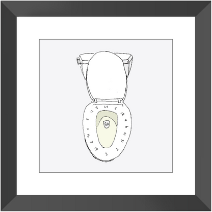 toilet bullseye framed print