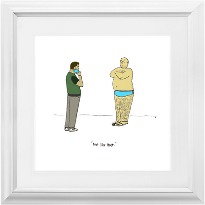 diaper mask framed print