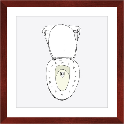 toilet bullseye framed print