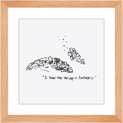 shrimp restaurant framed prints