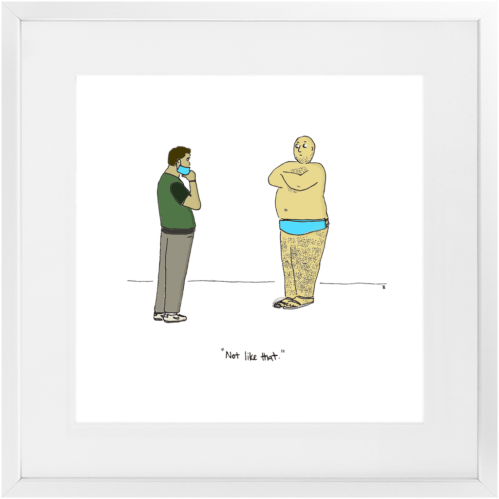 diaper mask framed print
