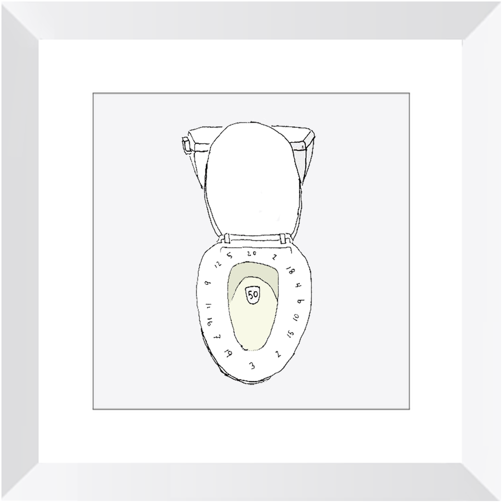 toilet bullseye framed print