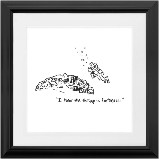 shrimp restaurant framed prints