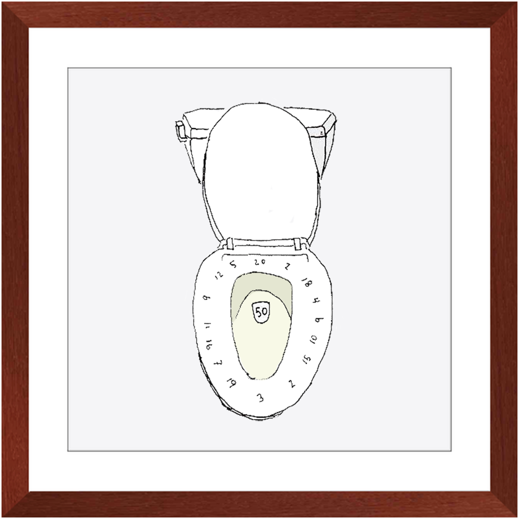 toilet bullseye framed print