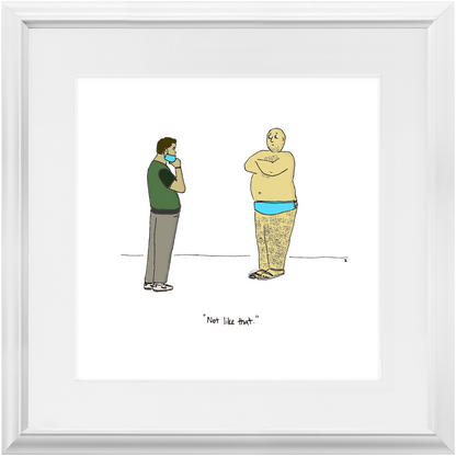 diaper mask framed print