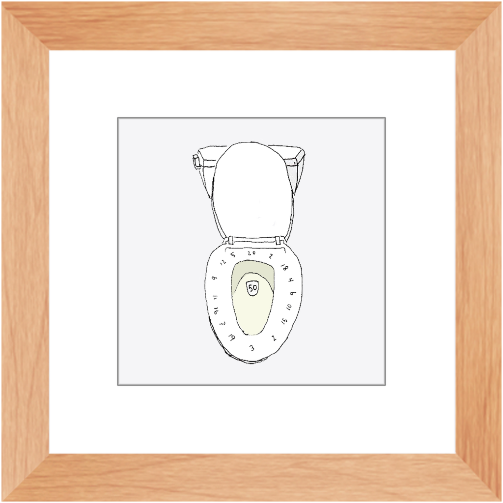 toilet bullseye framed print
