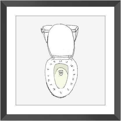 toilet bullseye framed print