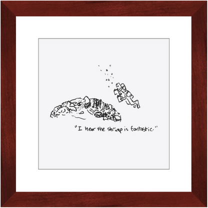 shrimp restaurant framed prints