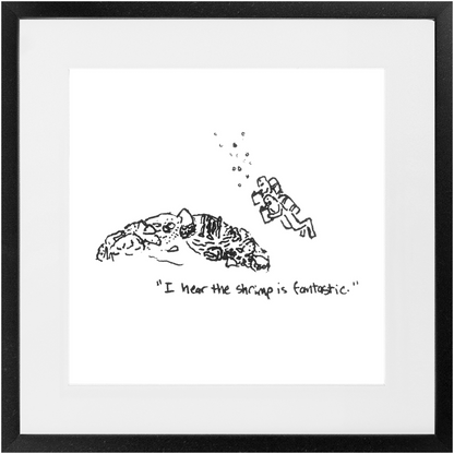 shrimp restaurant framed prints