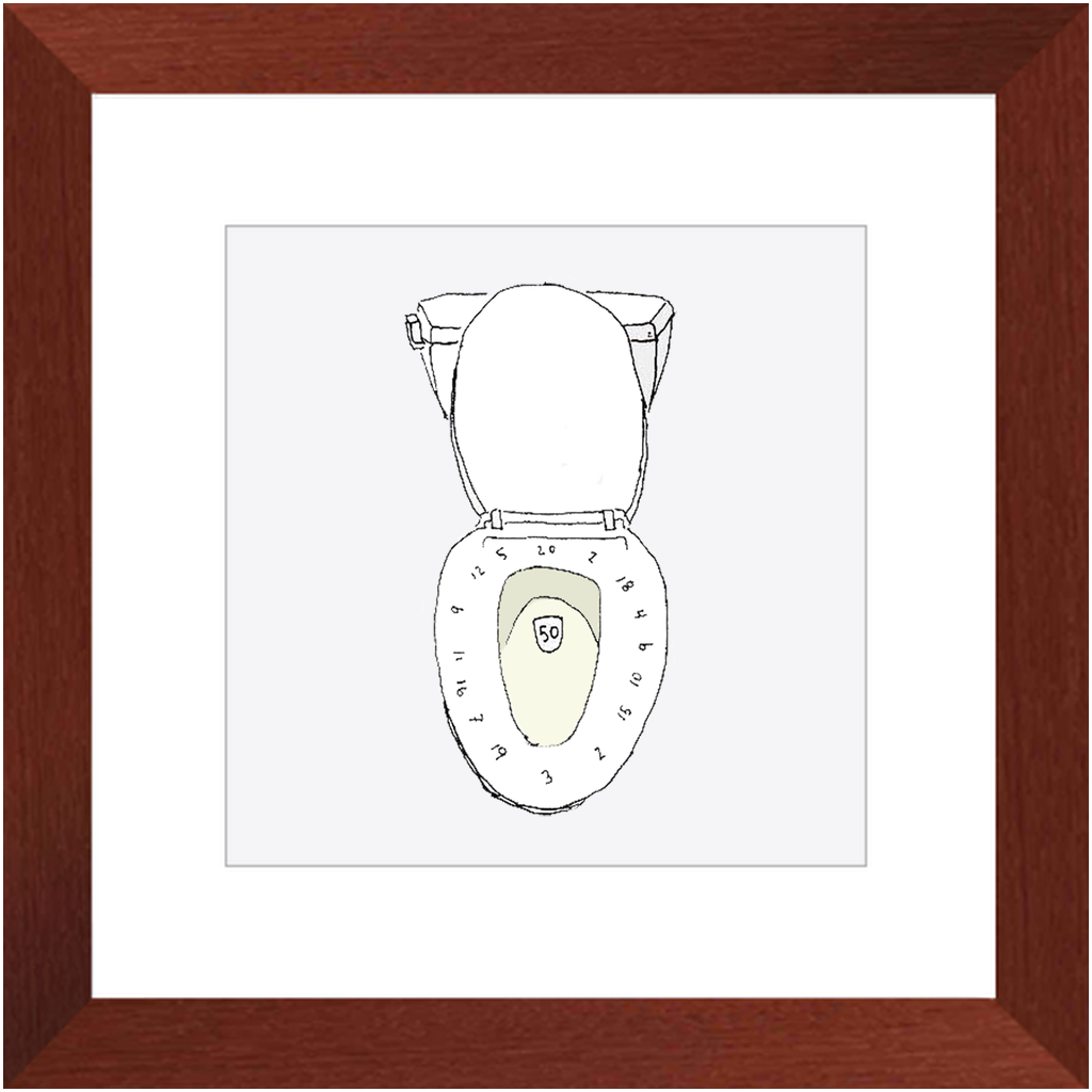 toilet bullseye framed print