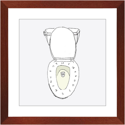 toilet bullseye framed print
