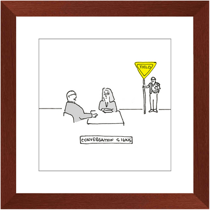 conversation sign framed print