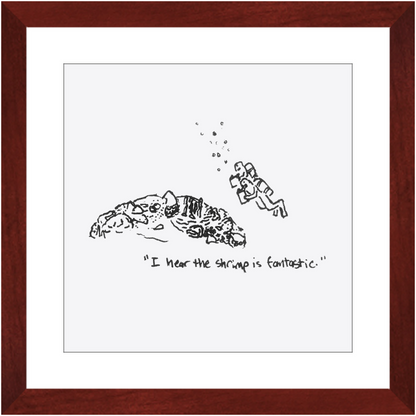 shrimp restaurant framed prints