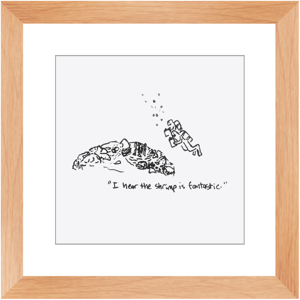 shrimp restaurant framed prints
