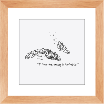 shrimp restaurant framed prints
