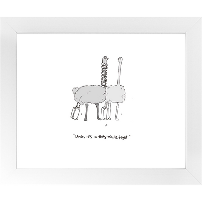 flying ostriches framed print