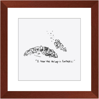 shrimp restaurant framed prints