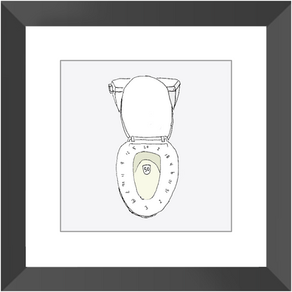 toilet bullseye framed print