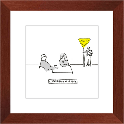conversation sign framed print