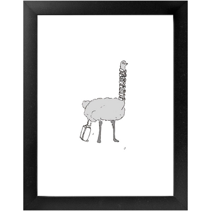 solo flying ostrich framed print
