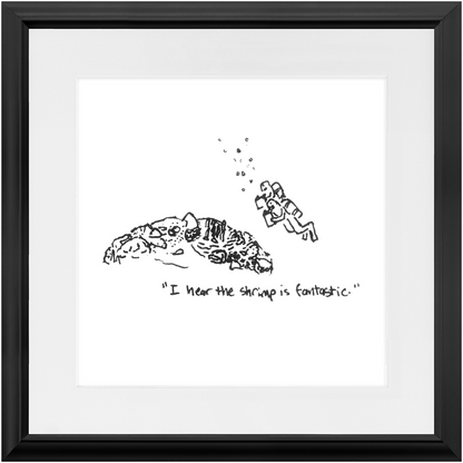 shrimp restaurant framed prints
