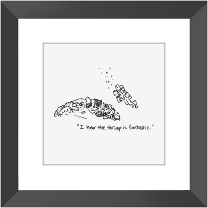 shrimp restaurant framed prints