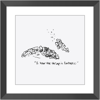 shrimp restaurant framed prints