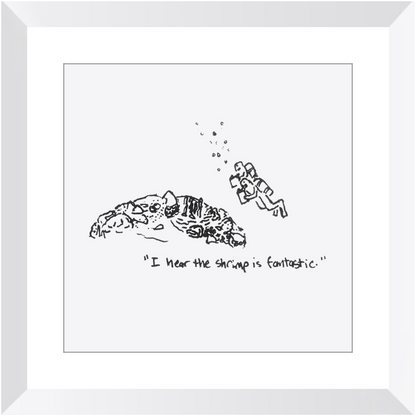 shrimp restaurant framed prints