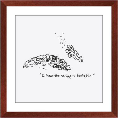 shrimp restaurant framed prints