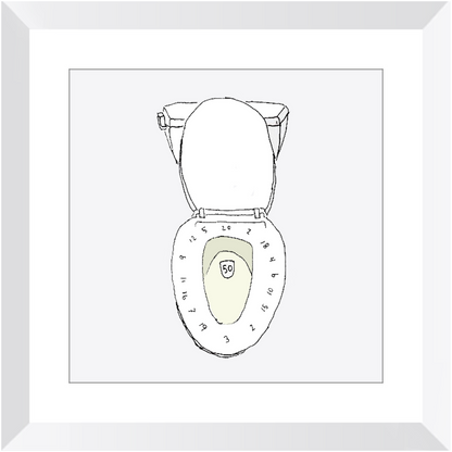 toilet bullseye framed print